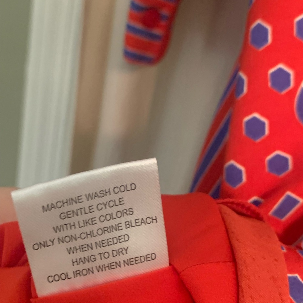 Modcloth Vibrant Red and Blue ‘Pleasant Confidence’ Long Sleeve Dress - Picture 9 of 9